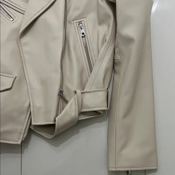 Zara Men's Light Tan Biker Jacket